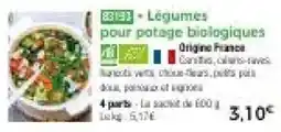 Thiriet Légumes pour potage biologiques offre
