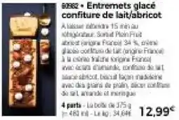 Thiriet SOLARIS Entremets glacé confiture de lait/abricot offre