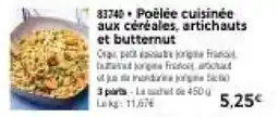 Thiriet Poêlée cuisinée aux céréales, artichauts et butternut offre