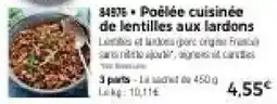 Thiriet Poêlée cuisinée de lentilles aux lardons offre