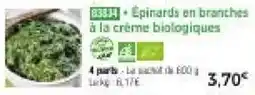 Thiriet Épinards en branches à la crème biologiques offre