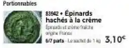 Thiriet Epinards hachés à la crème offre