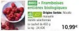 Thiriet Framboises entières biologiques offre