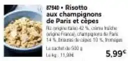 Thiriet Risotto aux champignons de Paris et cépes offre