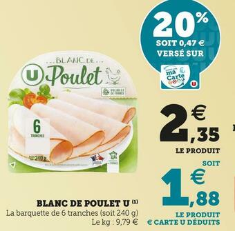 U Express U blanc de poulet offre