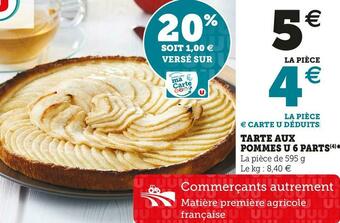 U Express Tarte aux pommes u 6 parts offre