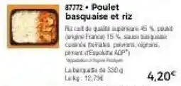 Thiriet Poulet basquaise et riz offre