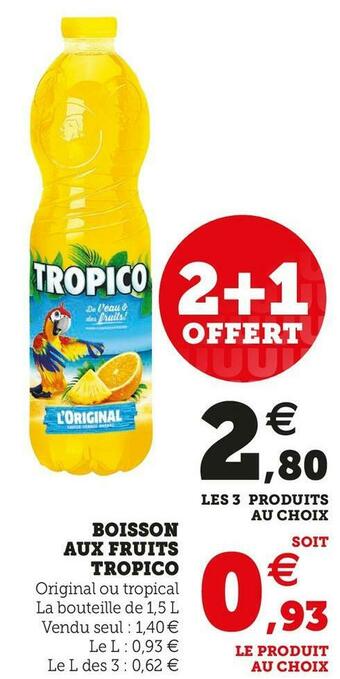 U Express Tropico boisson aux fruits offre
