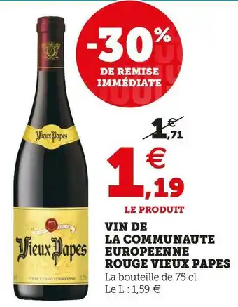 U Express Vieux papes vin de la communaute europeenne rouge offre