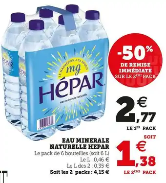 U Express Hepar eau minerale naturelle offre