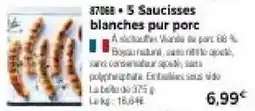 Thiriet 5 Saucisses blanches pur porc offre