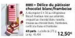 Thiriet Délice du pâtissier chcolat blanc/framboise offre