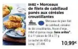 Thiriet Morceaux de filets de cabillaud panés aux céréales croustillantes offre