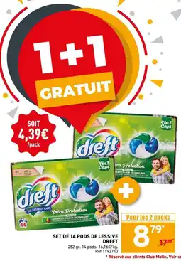 Trafic DREFT SET DE 14 PODS DE LESSIVE offre
