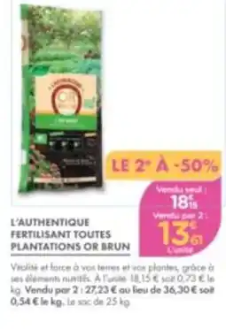 Point Vert OR BRUN L'AUTHENTIQUE FERTILISANT TOUTES PLANTATIONS offre
