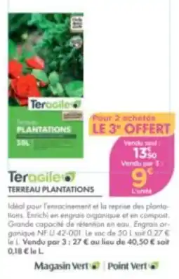 Point Vert Teragile Terreau Plantations offre