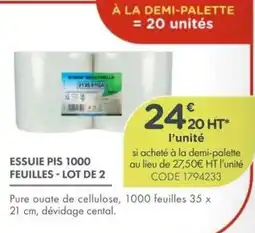Point Vert SCONIA Essuie pis offre