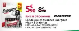 Mr Bricolage Energizer piles alcalines offre