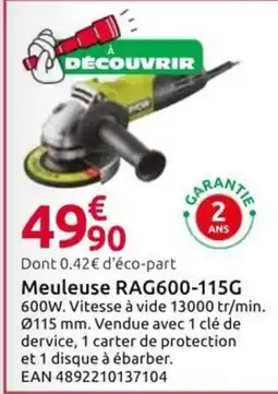 Mr Bricolage Meuleuse RAG600-115G offre