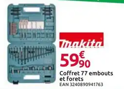 Mr Bricolage Makita Coffret 77 embouts et forets offre