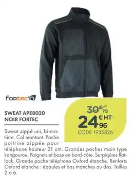 Point Vert FORTEC Sweat APE8020 offre