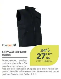 Point Vert FORTEC BODYWARMER NOIR offre
