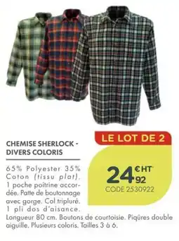 Point Vert CHEMISE SHERLOCK offre