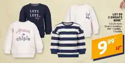 Trafic LOT DE 2 SWEATS BEBE offre