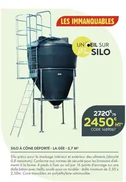 Point Vert La gée silo à cône déporté offre