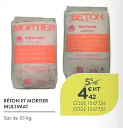 Point Vert BETON ET MORTIER MULTIMAT offre