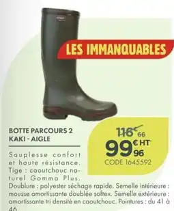 Point Vert AIGLE BOTTE PARCOURS 2 KAKI offre