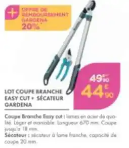 Point Vert GARDENA LOT COUPE BRANCHE EASY CUT + SÉCATEUR offre