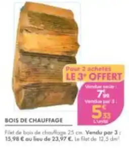 Point Vert BOIS DE CHAUFFAGE offre