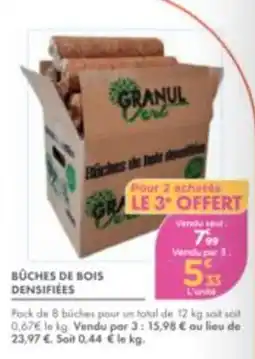 Point Vert GRANUL Vert Bûches de bois densifiées offre