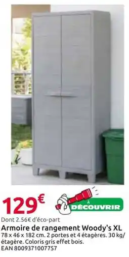Mr Bricolage Woody's Armoire de rangement XL offre