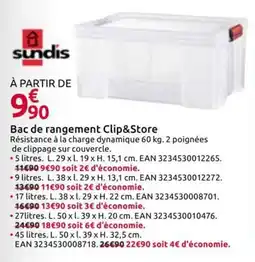 Mr Bricolage sundis Bac de rangement Clip&Store offre