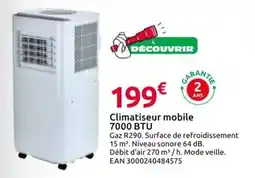 Mr Bricolage Climatiseur mobile 7000 BTU offre