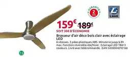 Mr Bricolage Limit Brasseur d'air déco bois clair avec éclairage LED offre