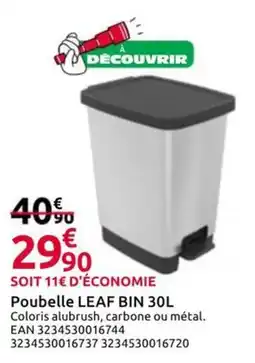 Mr Bricolage LEAF Poubelle BIN 30L offre