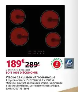 Mr Bricolage Limit Plaque de cuisson vitrocéramique offre
