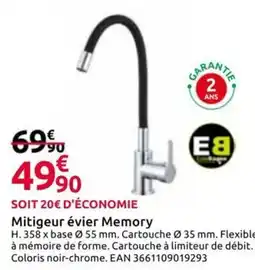 Mr Bricolage Mitigeur évier Memory offre
