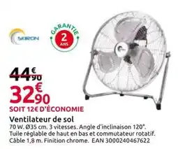 Mr Bricolage SKIRON Ventilateur de sol offre