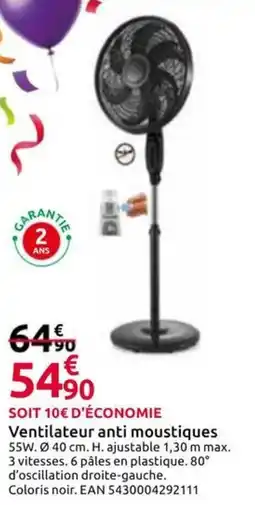 Mr Bricolage Ventilateur anti moustiques offre