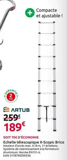 Mr Bricolage ARTUB Echelle télescopique X-Scopic Brico offre