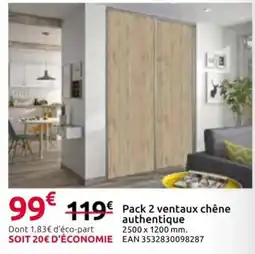 Mr Bricolage Pack 2 ventaux chêne authentique offre