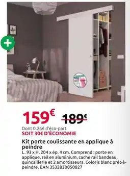 Mr Bricolage Kit porte coulissante en applique à peindre offre