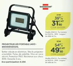 Point Vert BRENNENSTUHL PROJECTEUR LED PORTABLE JARO offre