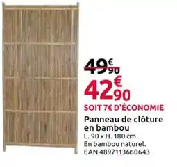 Mr Bricolage Panneau de clôture en bambou offre