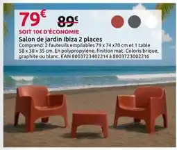 Mr Bricolage Salon de jardin Ibiza 2 places offre