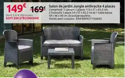 Mr Bricolage Jungle Salon de jardin anthracite offre